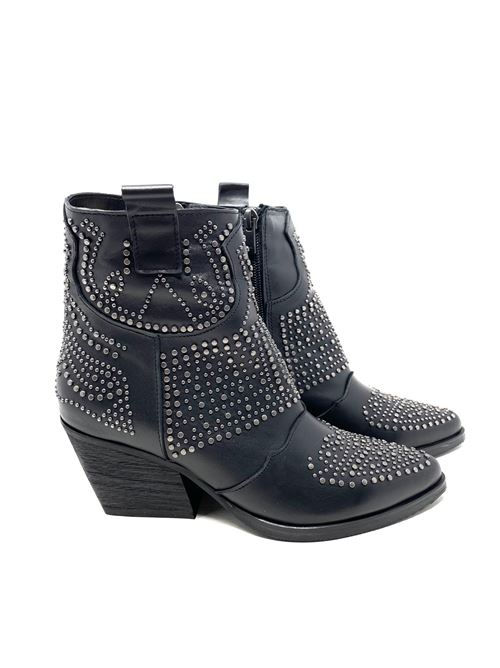 Texano donna con borchiette IL LACCIO | 6012LEATHERBLACK